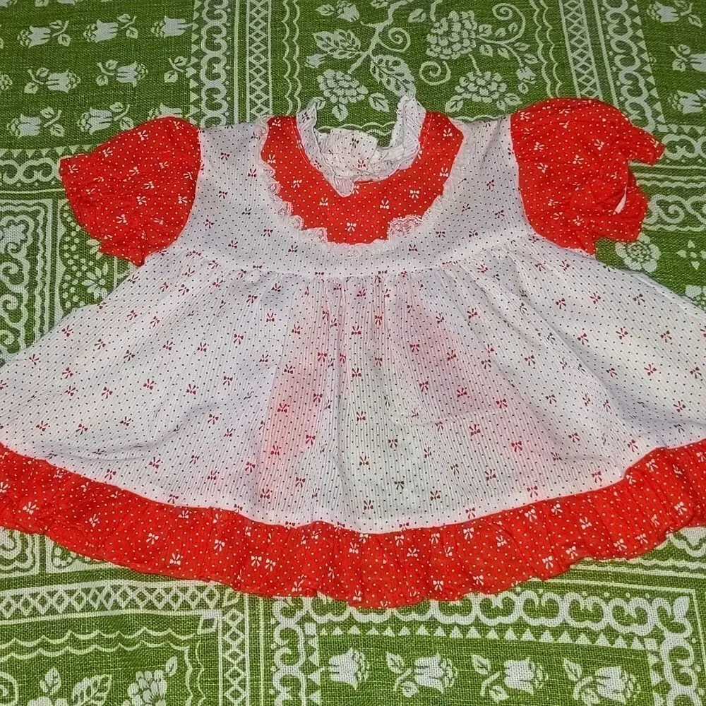 80s Vintage‎ Smocked JCPenney Toddler red & white dress